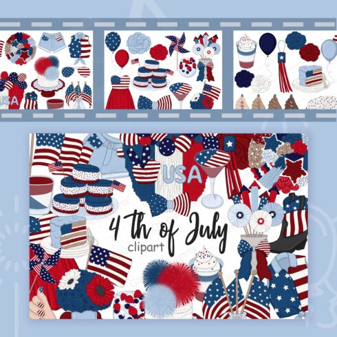 4th of July Dark Clipart cover image.