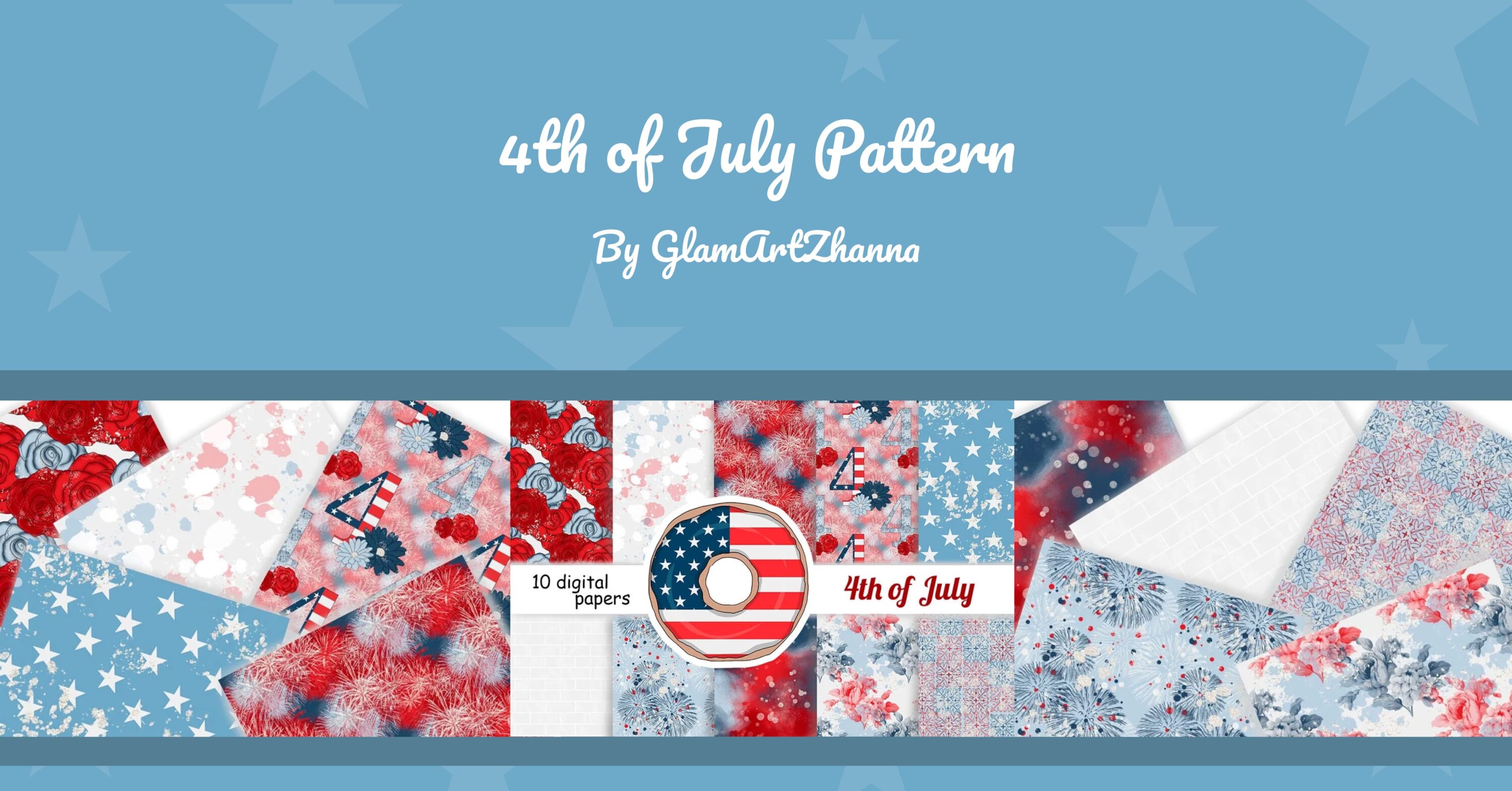 4th of July Pattern facebook image.
