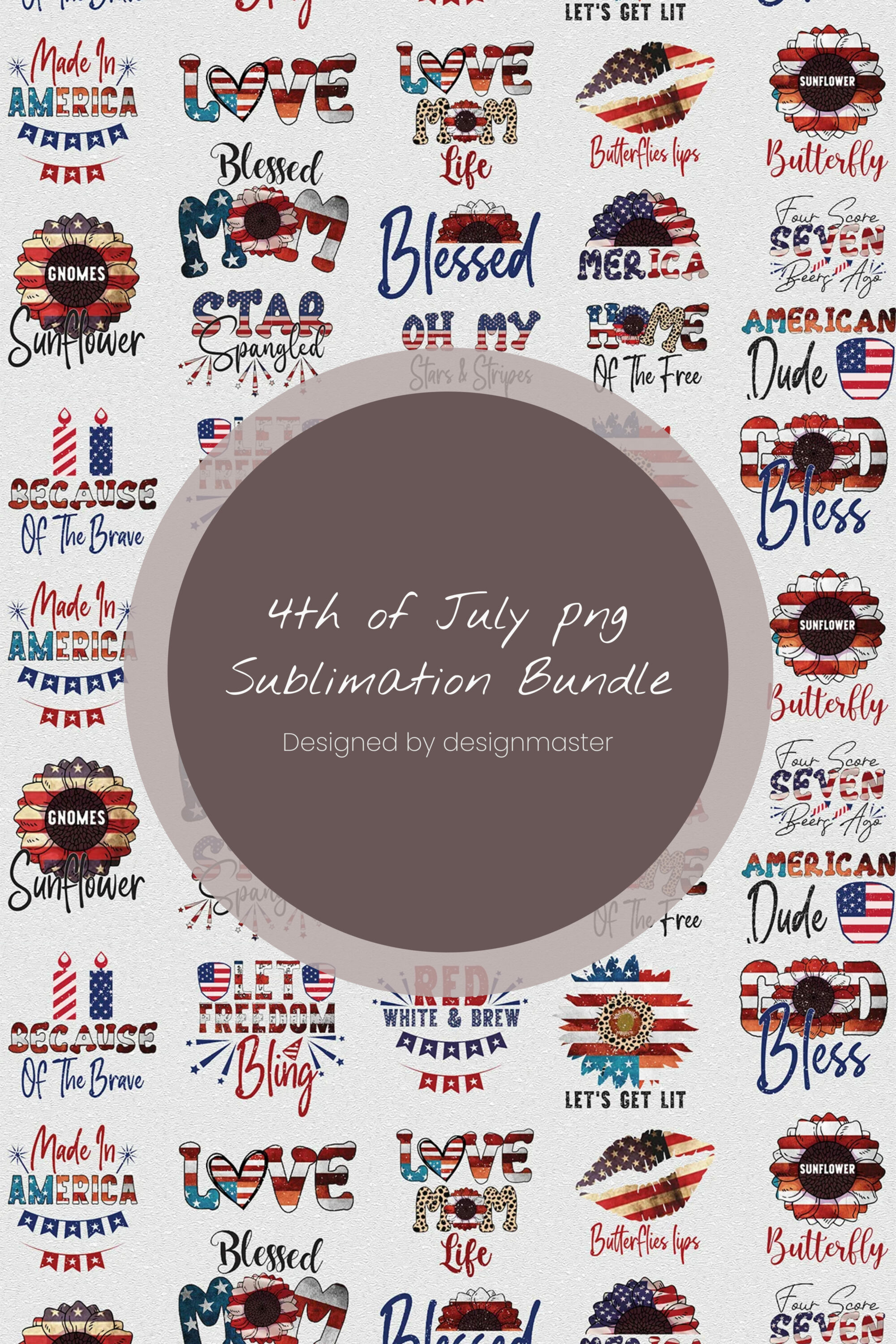 4th of July PNG Sublimation Bundle pinterest image.