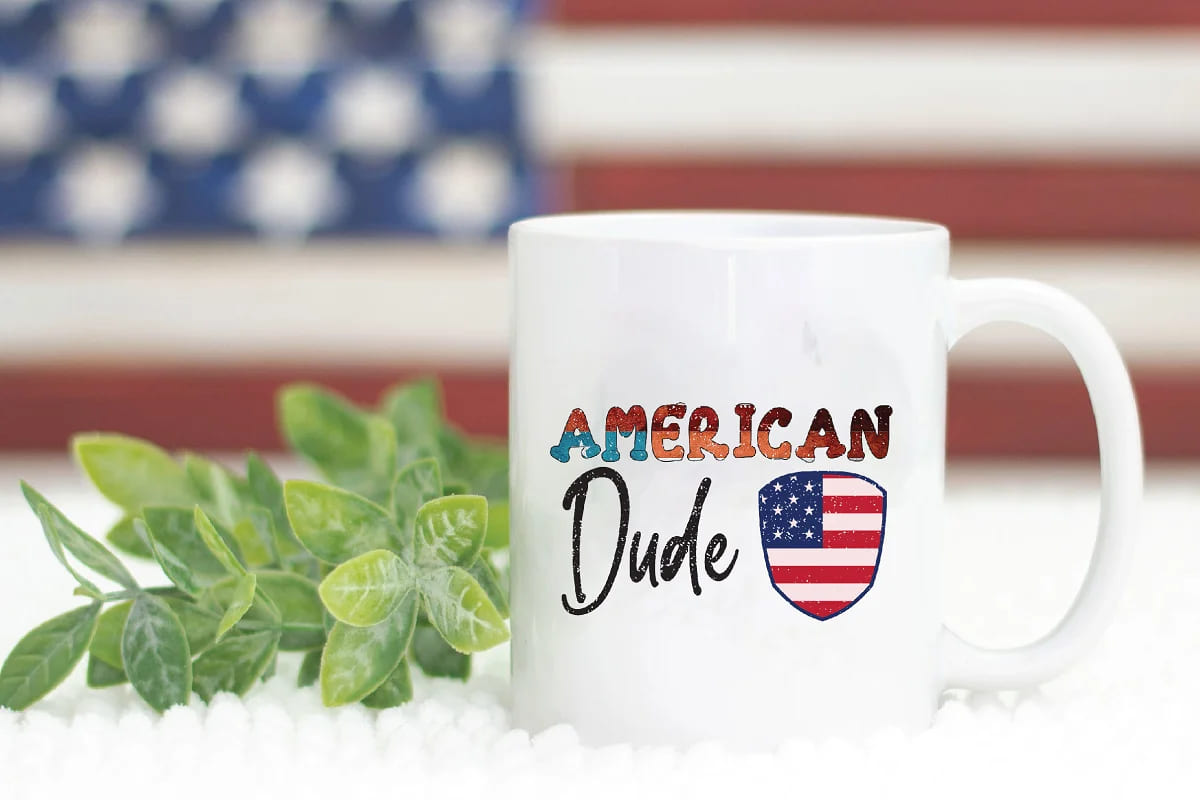 4th of july png sublimation bundle, american dude mug mockup.