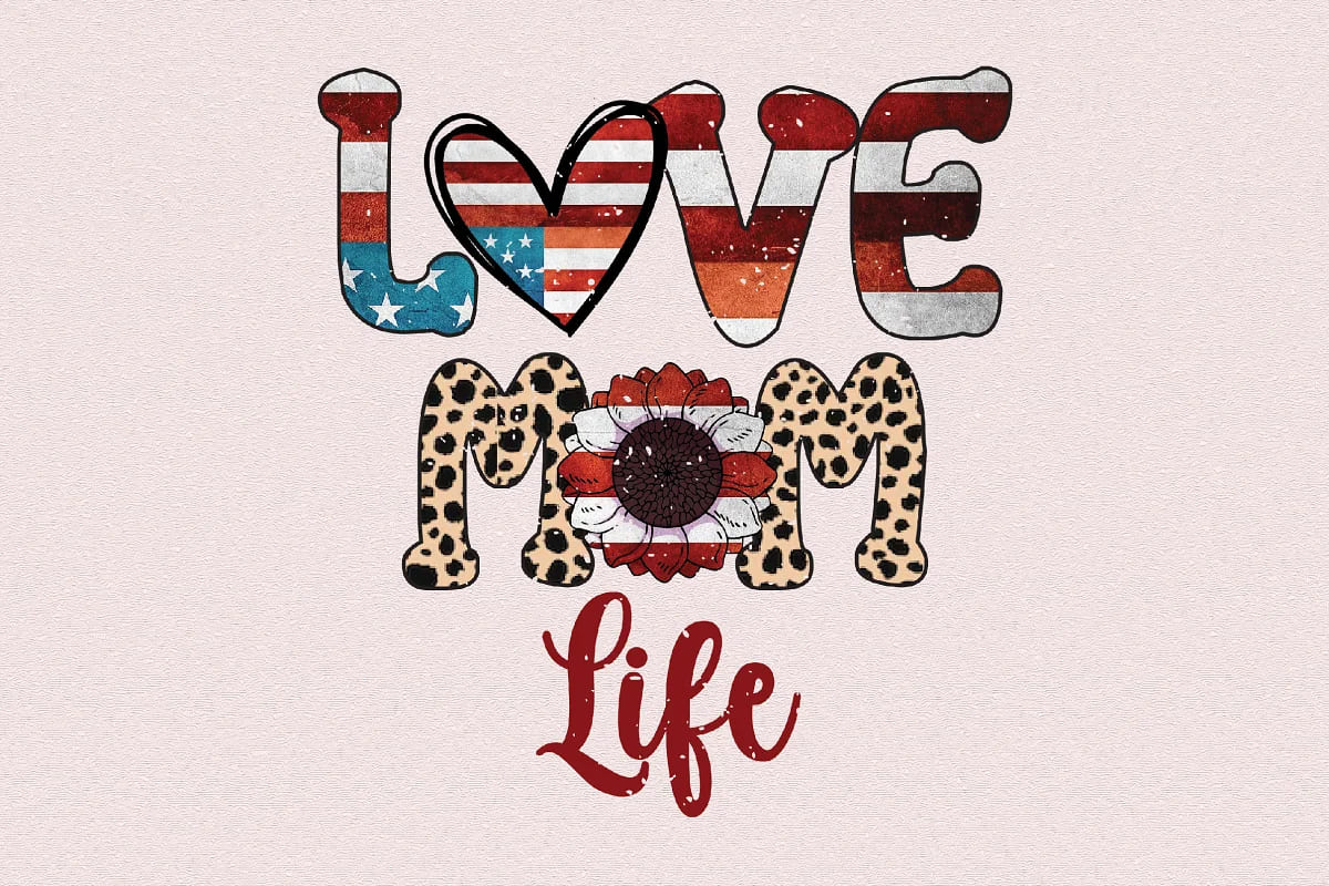 4th of july png sublimation bundle, love mom life quote.