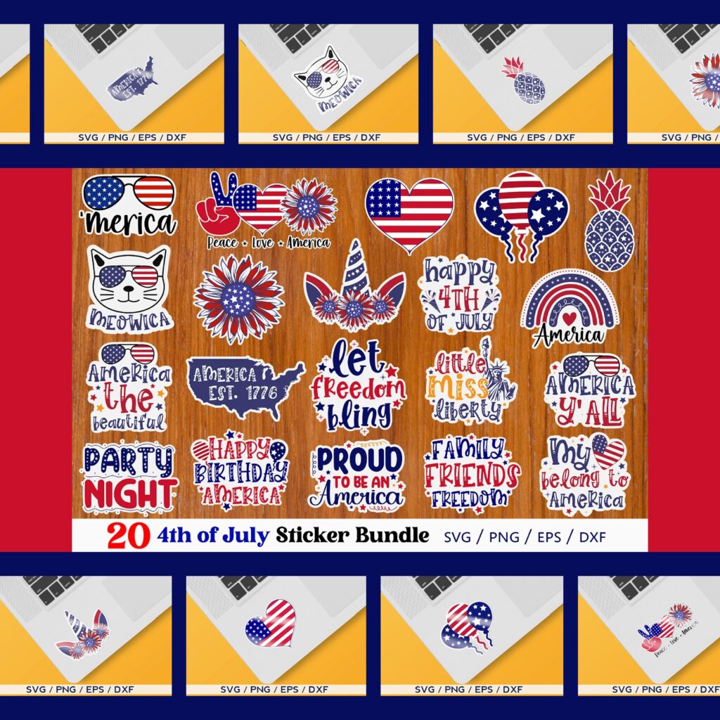 4th of July Sticker SVG Bundle – MasterBundles