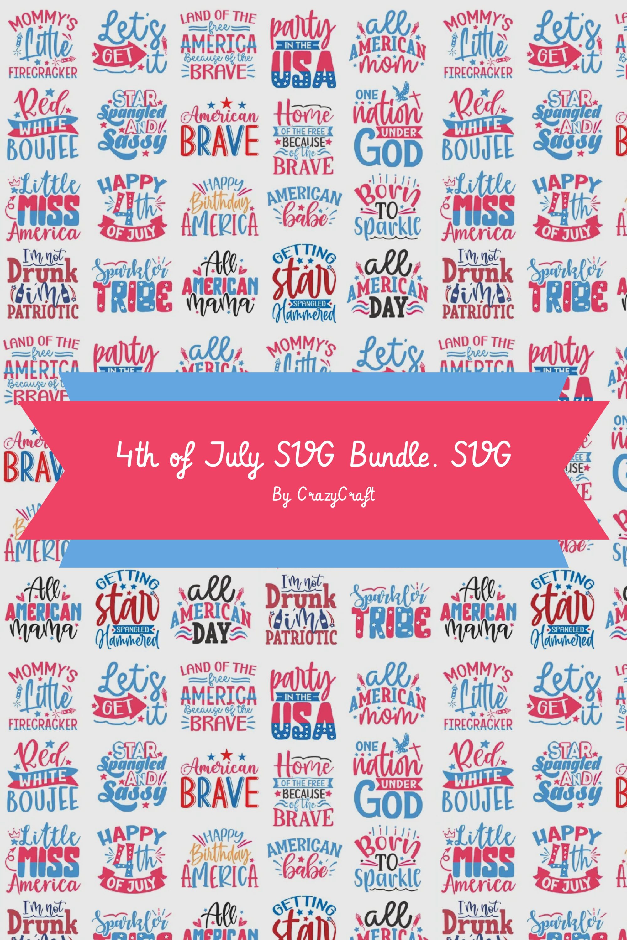 4th of July SVG Bundle pinterest image.