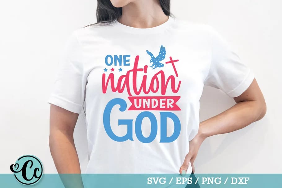 4th of july svg bundle. svg, one nation under god t-shirt mockup.