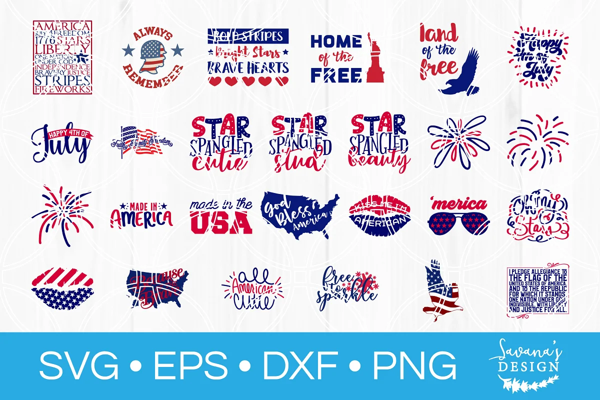 4th of july svg cut files patriotic for print.