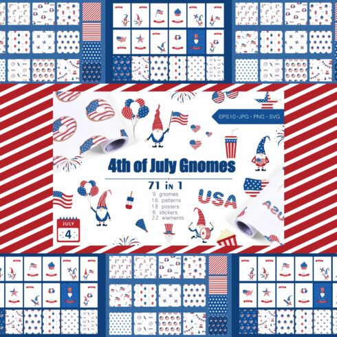 4th of July. Patriotic USA Gnomes cover image.