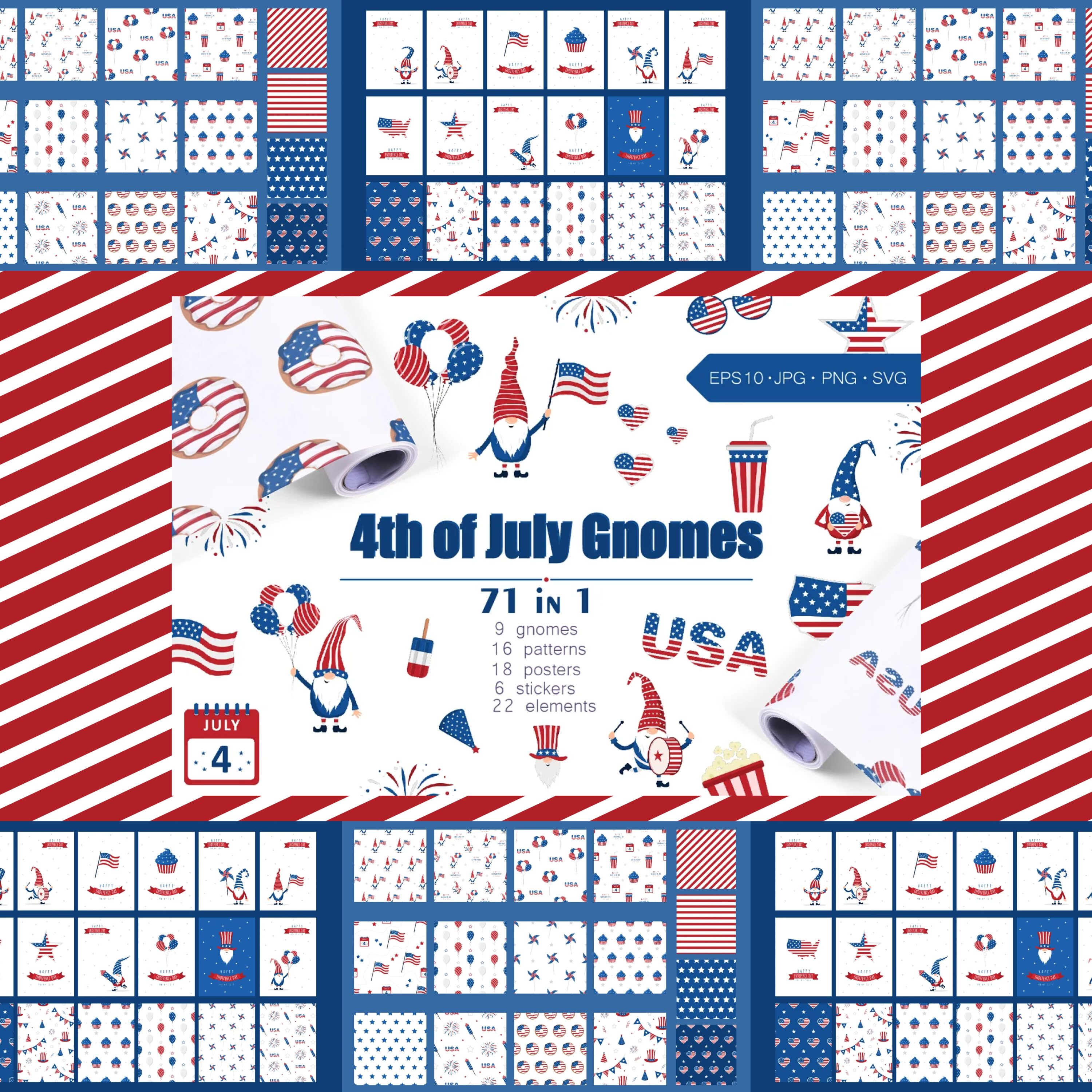 4th of July. Patriotic USA Gnomes cover image.