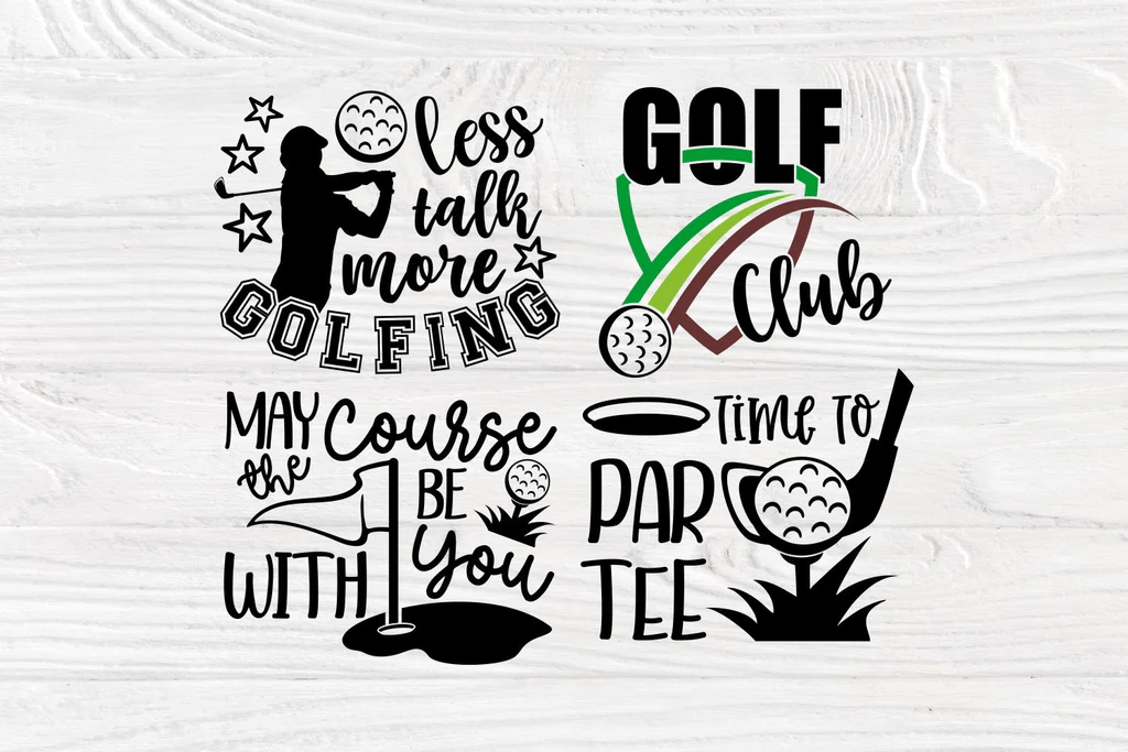 Golf club SVG with the image of a golfer.