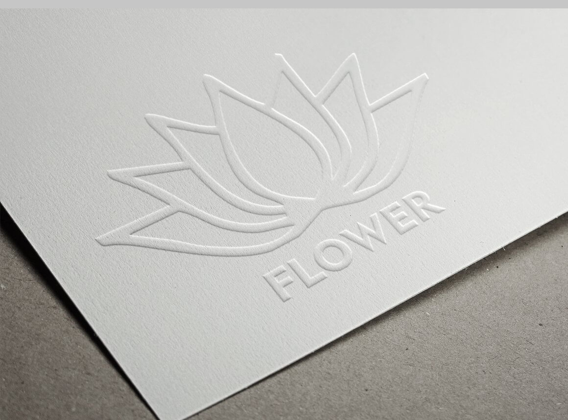 Images of a white relief lotus on a white background.