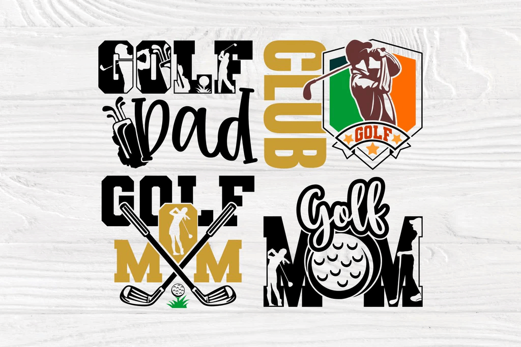 Golf dad, golf mom, golf club SVG bundle.