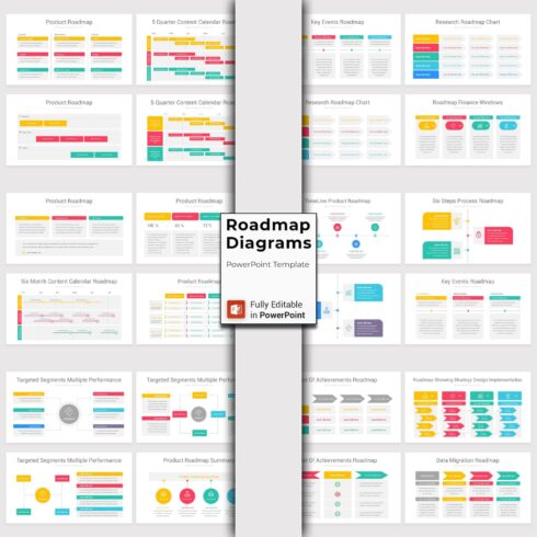 Roadmap Diagrams PowerPoint Template cover image.
