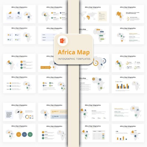 Africa Map Infographics - PowerPoint cover image.