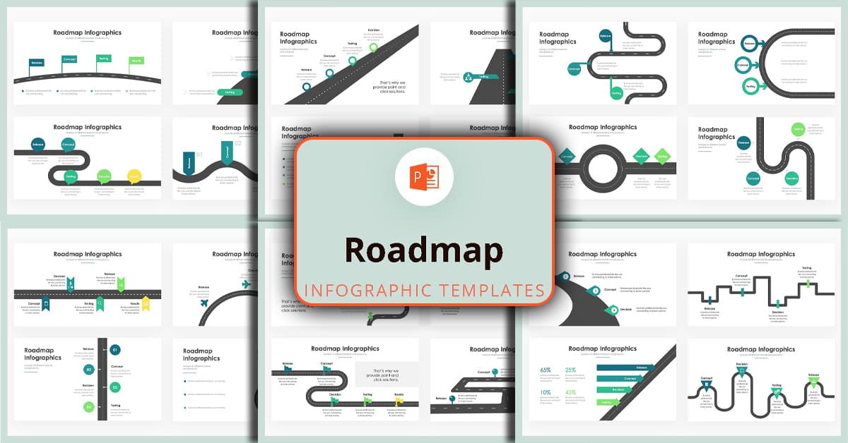 Roadmap Infographics - PowerPoint facebook image.