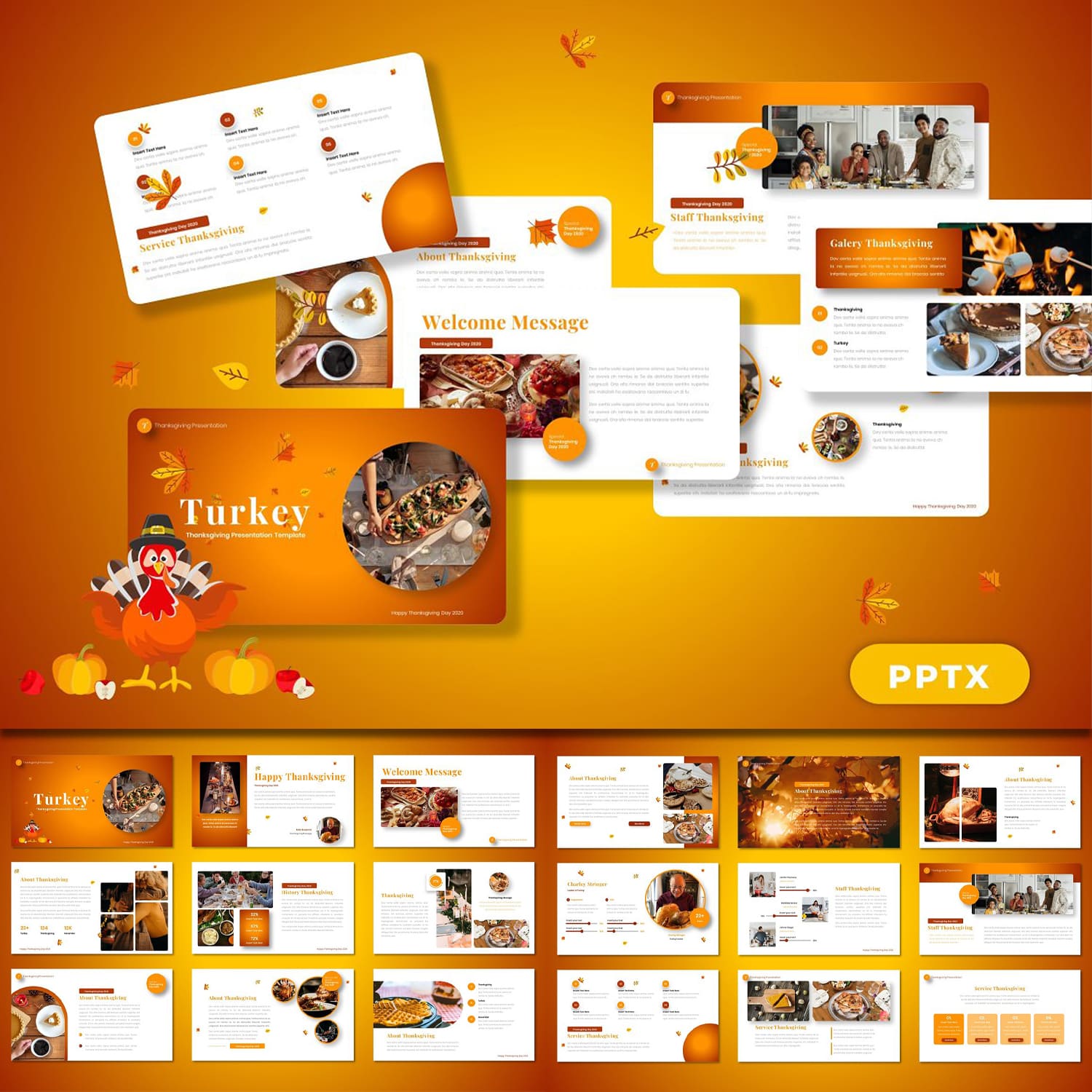 Turkey - Thanksgiving PowerPoint cover image.