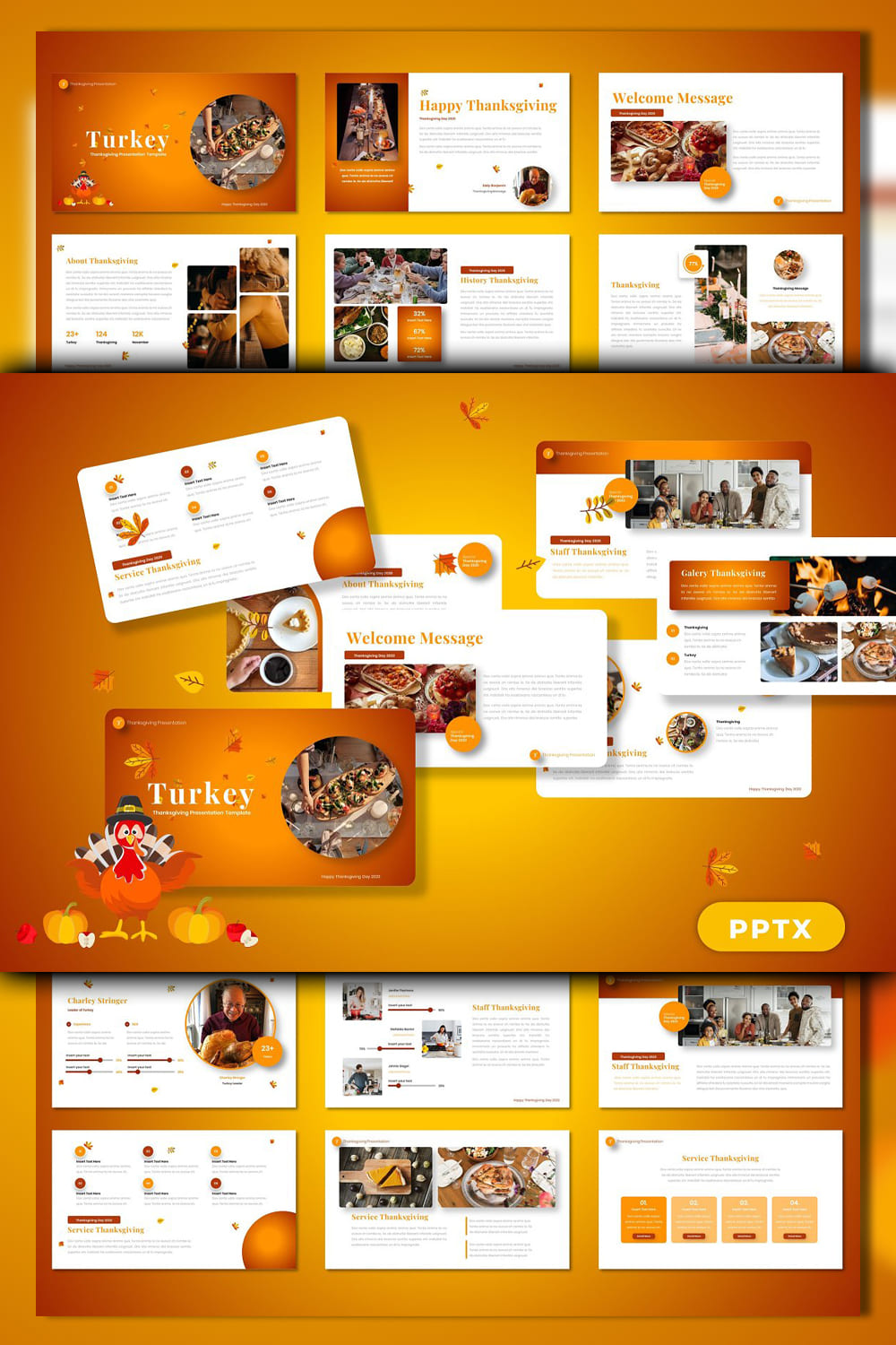 Turkey - Thanksgiving PowerPoint pinterest image.
