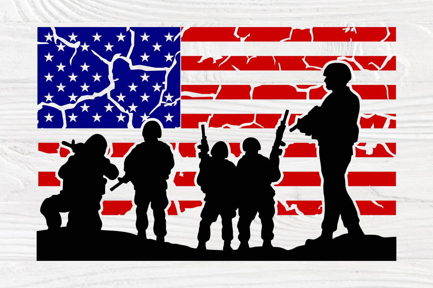 Awesome flag on background with military.