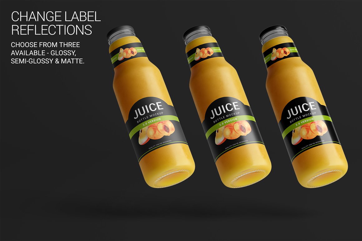 Orange juice with a black label.