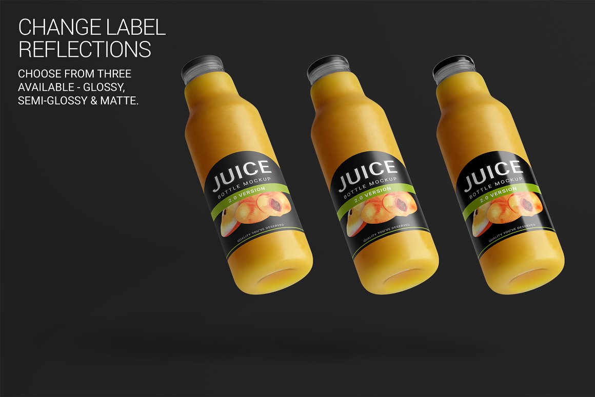 Orange juice with a black label.