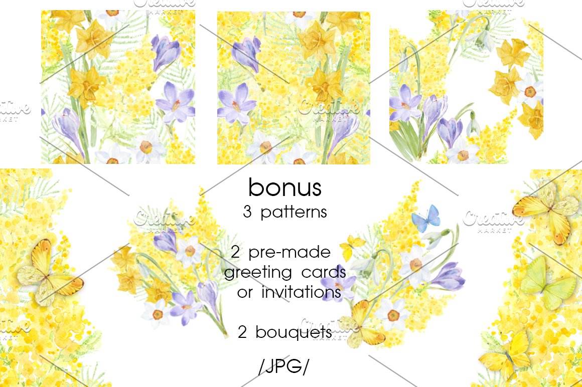 Presentation of background pictures with yellow flowers.