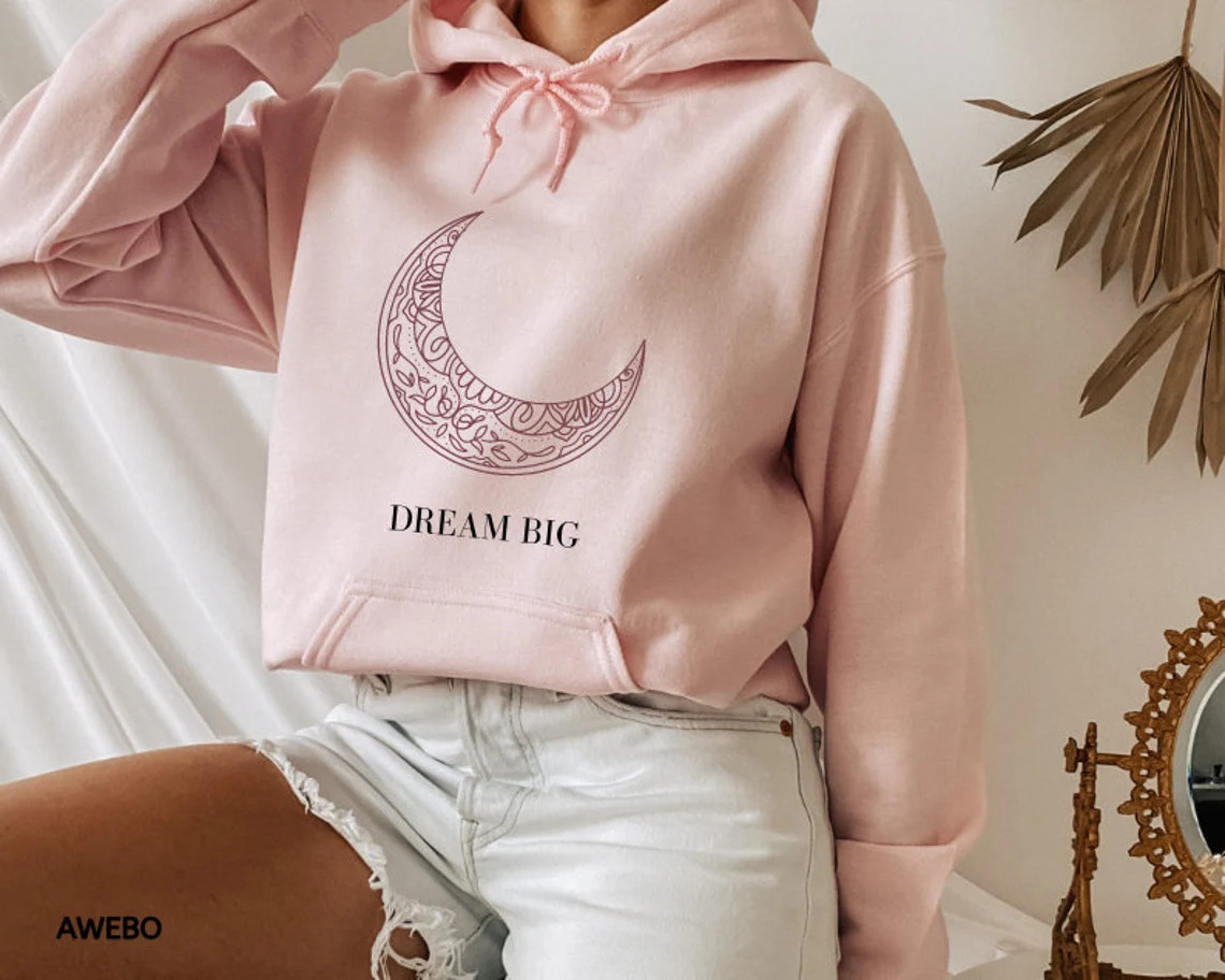 Hoodie with a moon print.