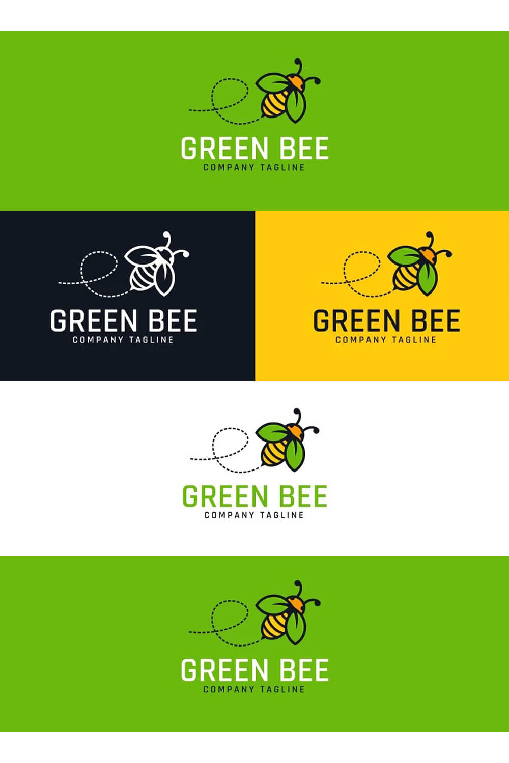 Four examples of green bee company tagline.