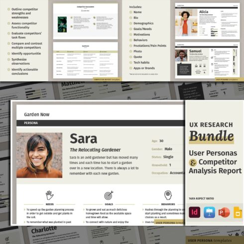 UX Research Bundle: Persona + Report cover image.