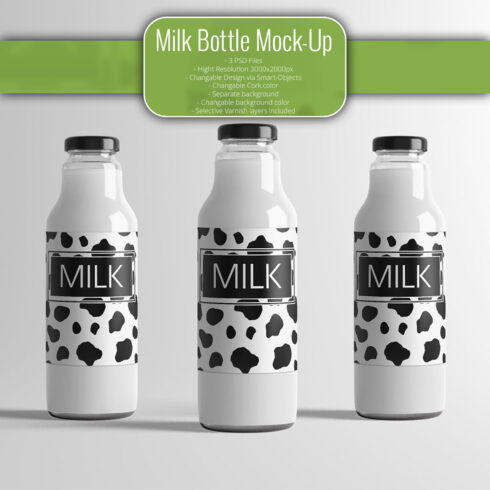 Milk bottle mock up preview.