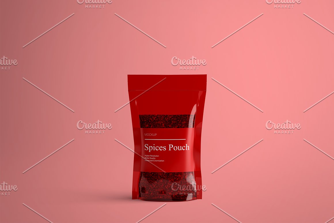 Red packaging with red spices.