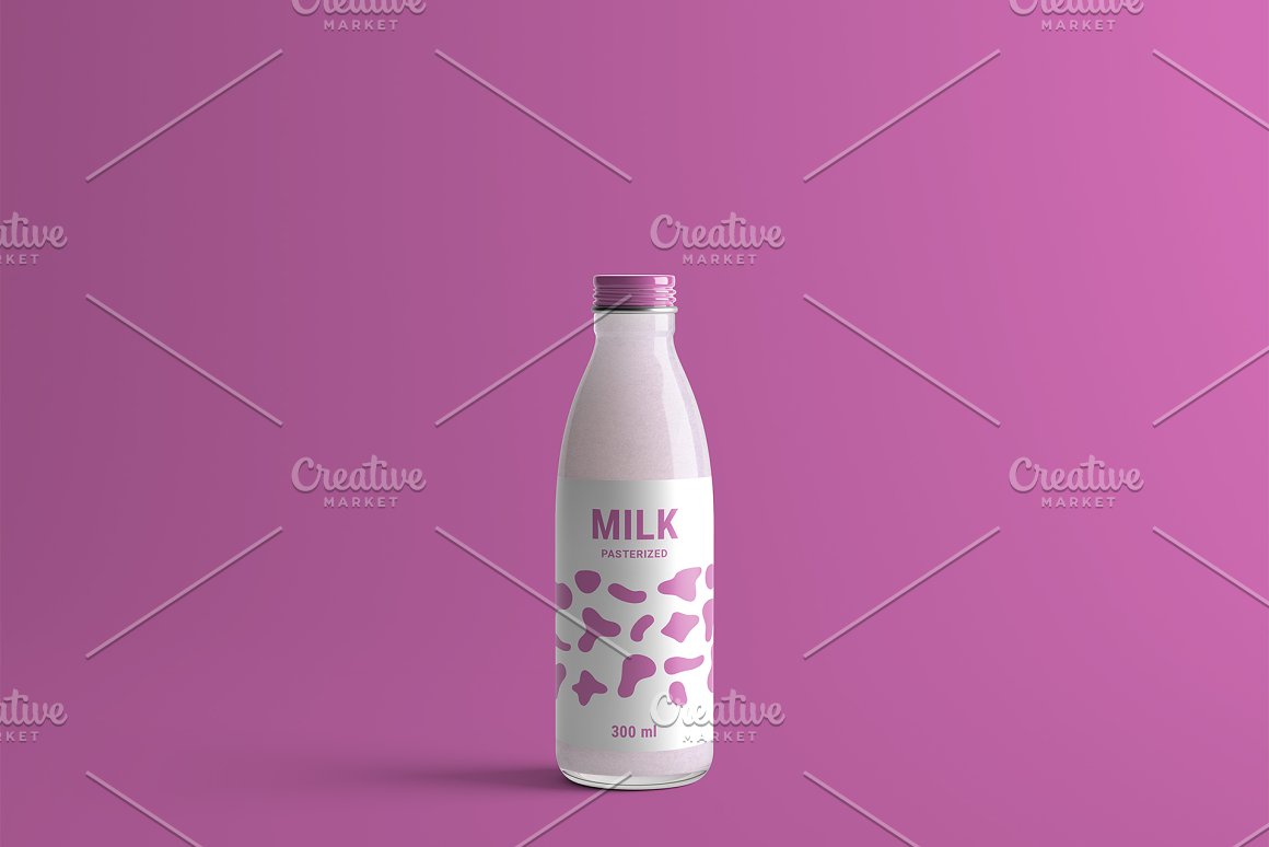 White with pink botle for milk.