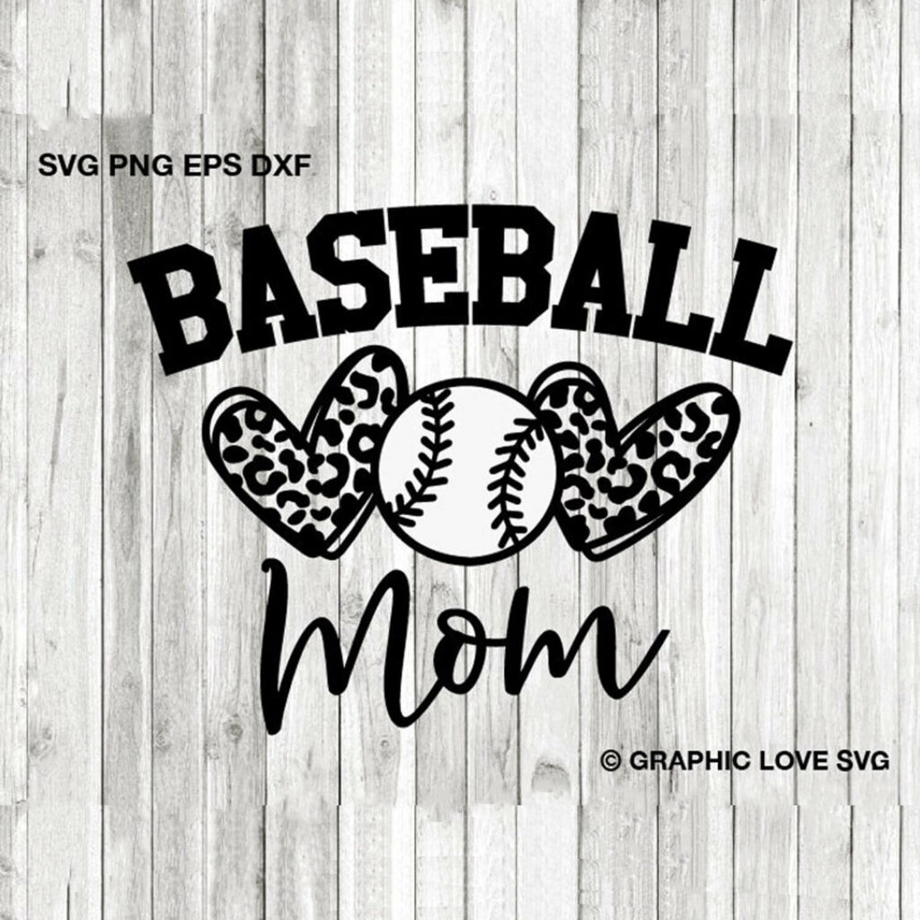 Baseball Mom Leopard Heart SVG   MasterBundles