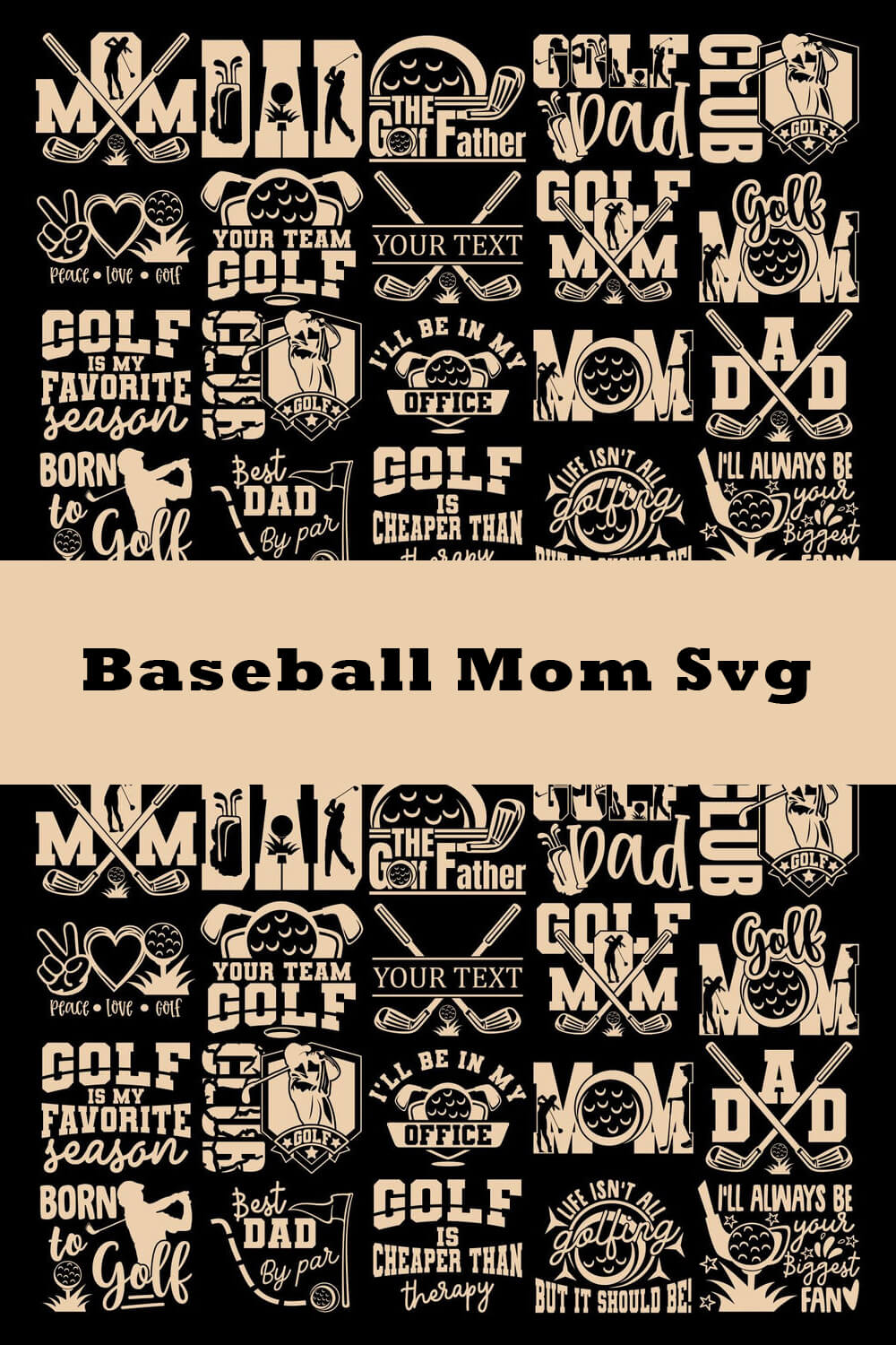 Inscription "Born to golf" and other SVG Bundle.