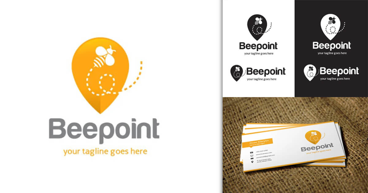 Beepoint logo with a flying bee.