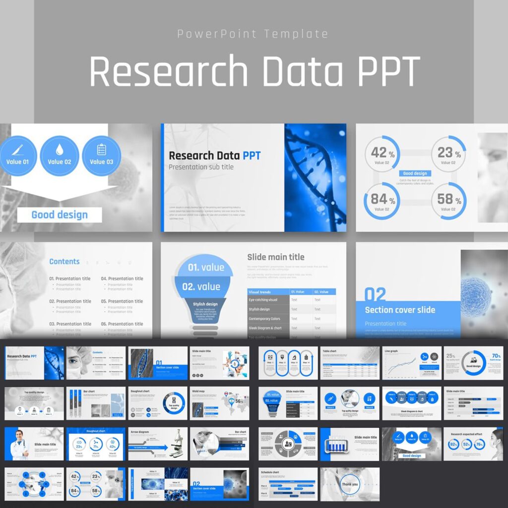 Research Data PPT Template – MasterBundles