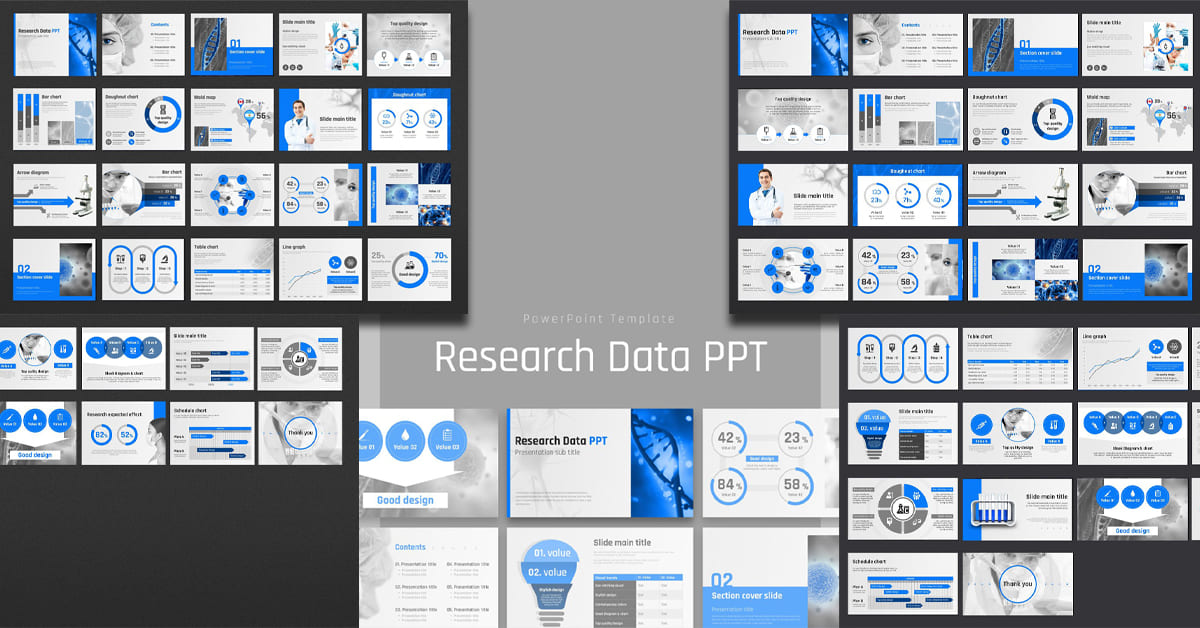 Research Data PPT Template facebook image.