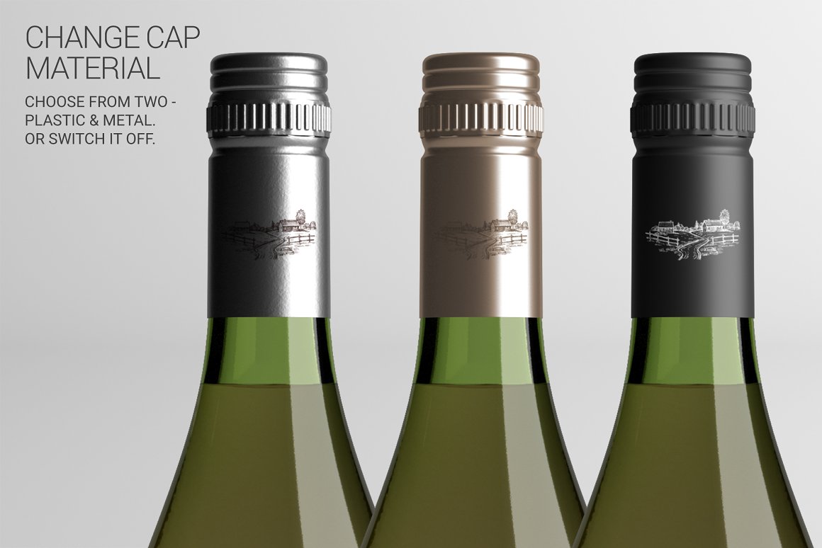 Different caps for bottles.