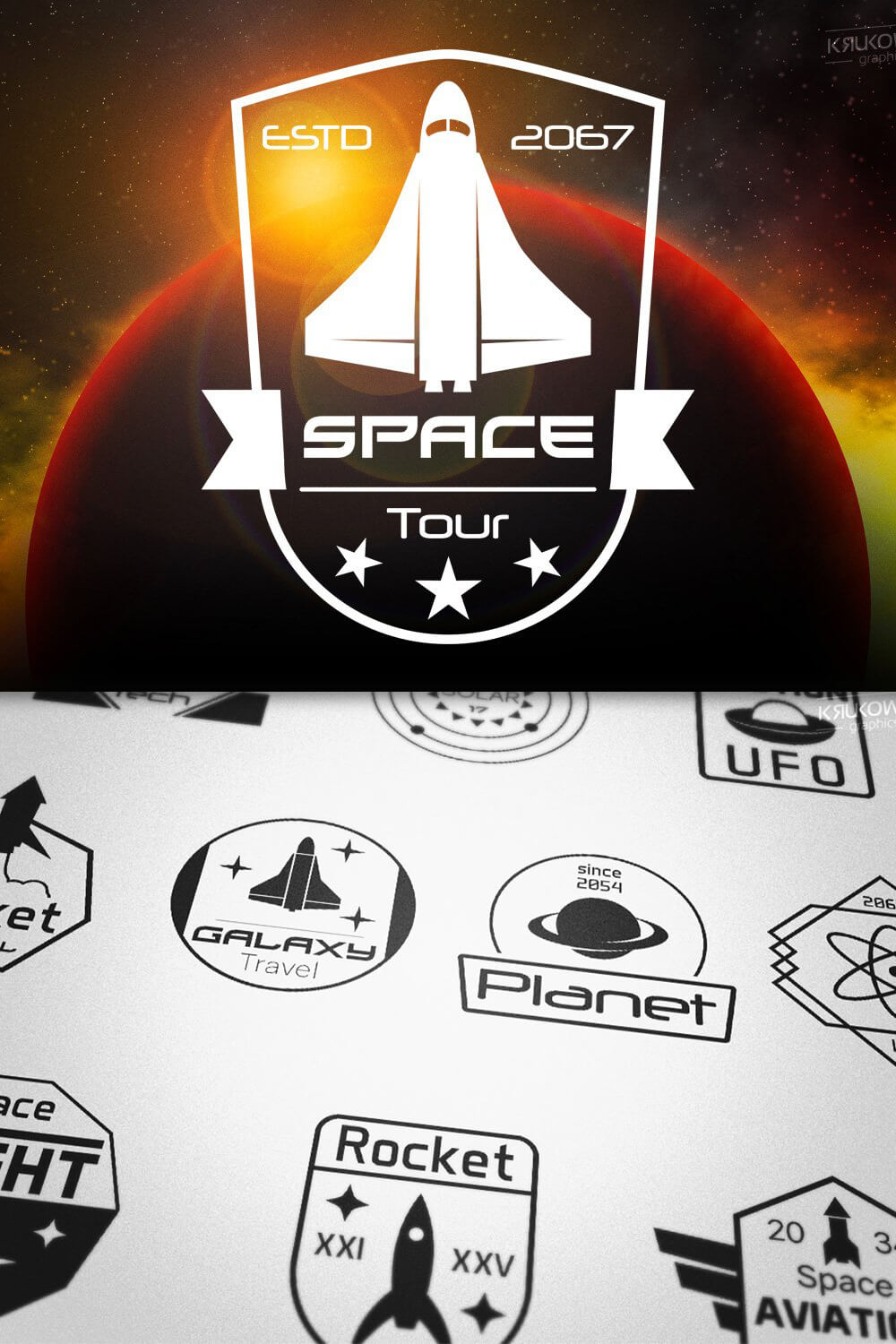 Two variants of space logos.