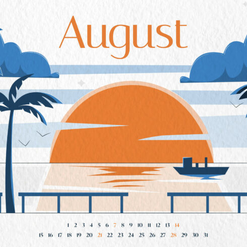 Free August Calendar Printable | Master Bundles