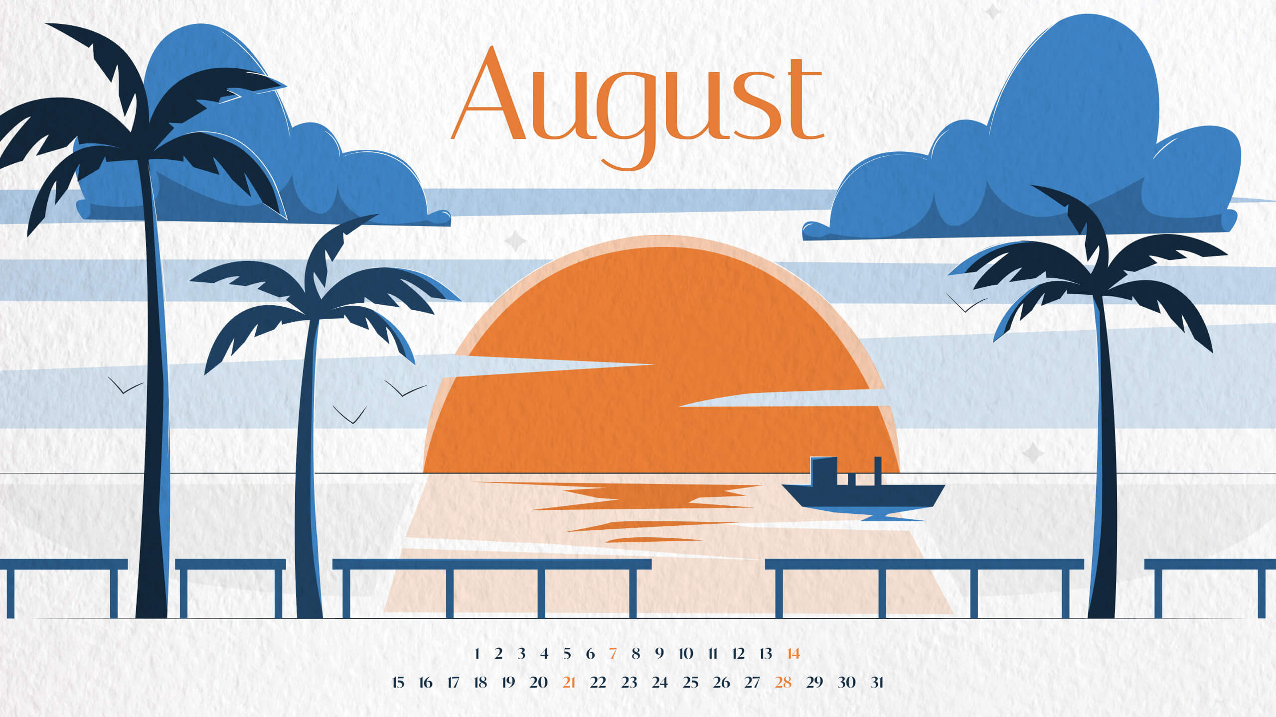 Free August Calendar Printable previews.