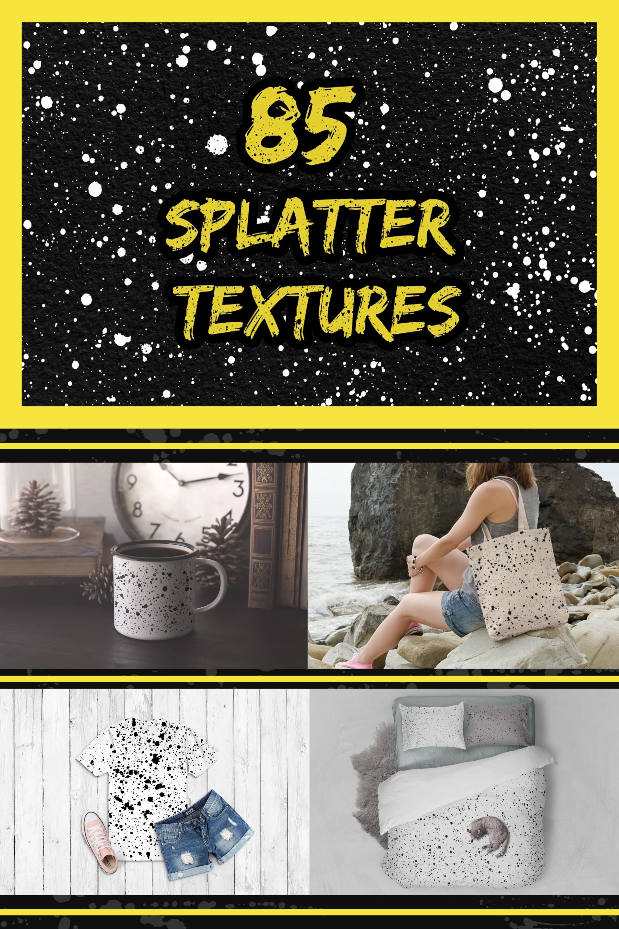 85 Ink Splatters Textures pinterest image.