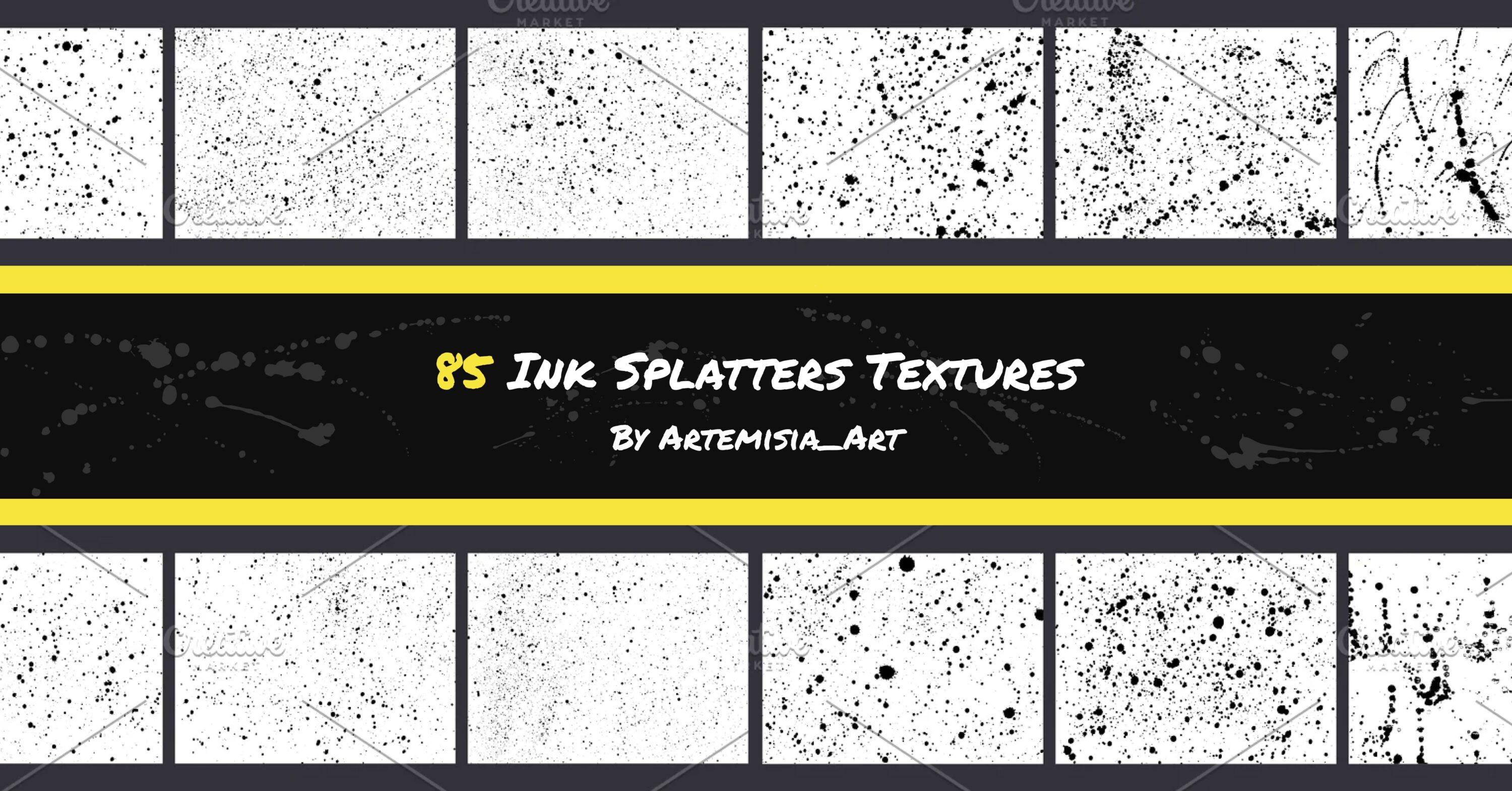 85 Ink Splatters Textures facebook image.