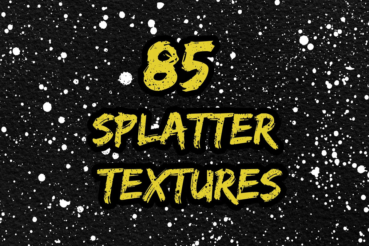 85 ink splatters textures design.