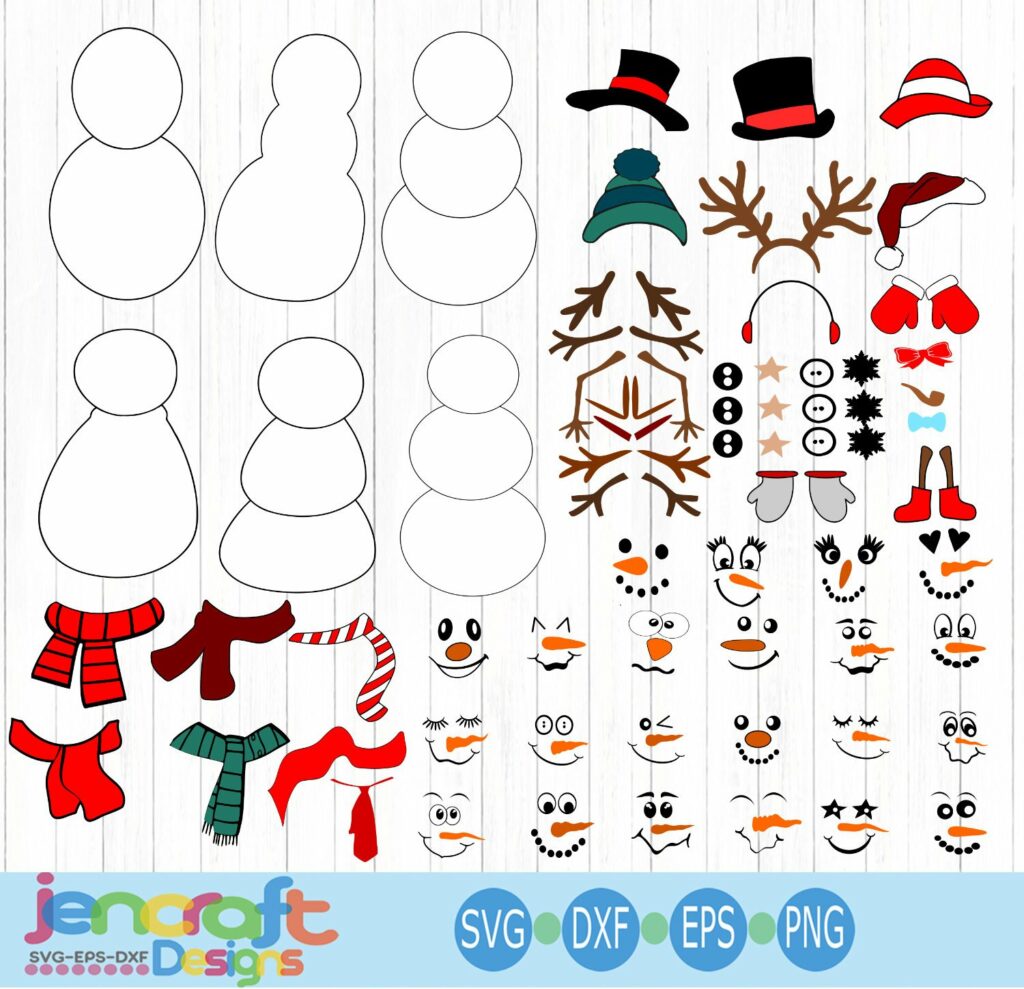 Snowman Face SVG Bundle Accesories Christmas Snowman SVG – MasterBundles