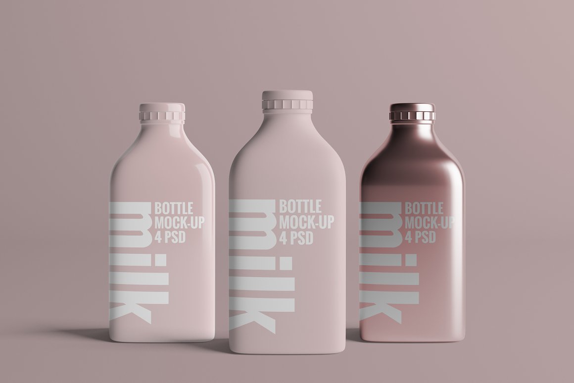 Pink bottles with different shades.