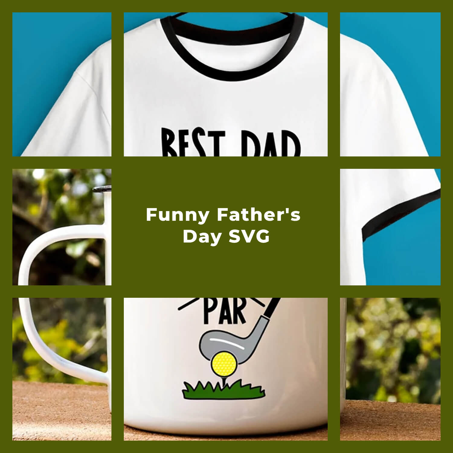 Interesting design examples of funny father's day SVG.