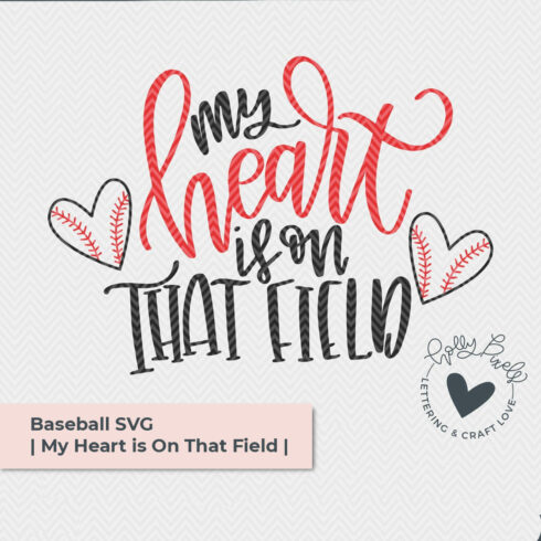 The inscription about love for baseball is written on a white background with zigzags.