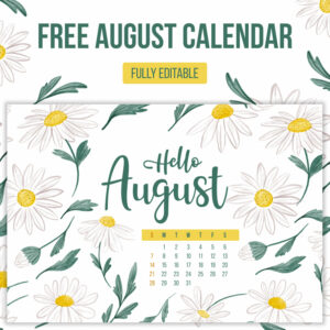 Free Editable August Calendar – MasterBundles