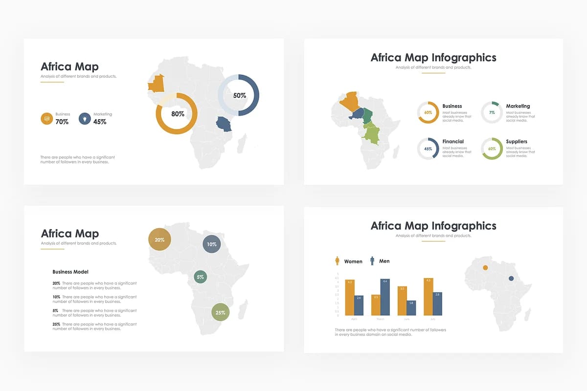 africa map infographics powerpoint presentation.