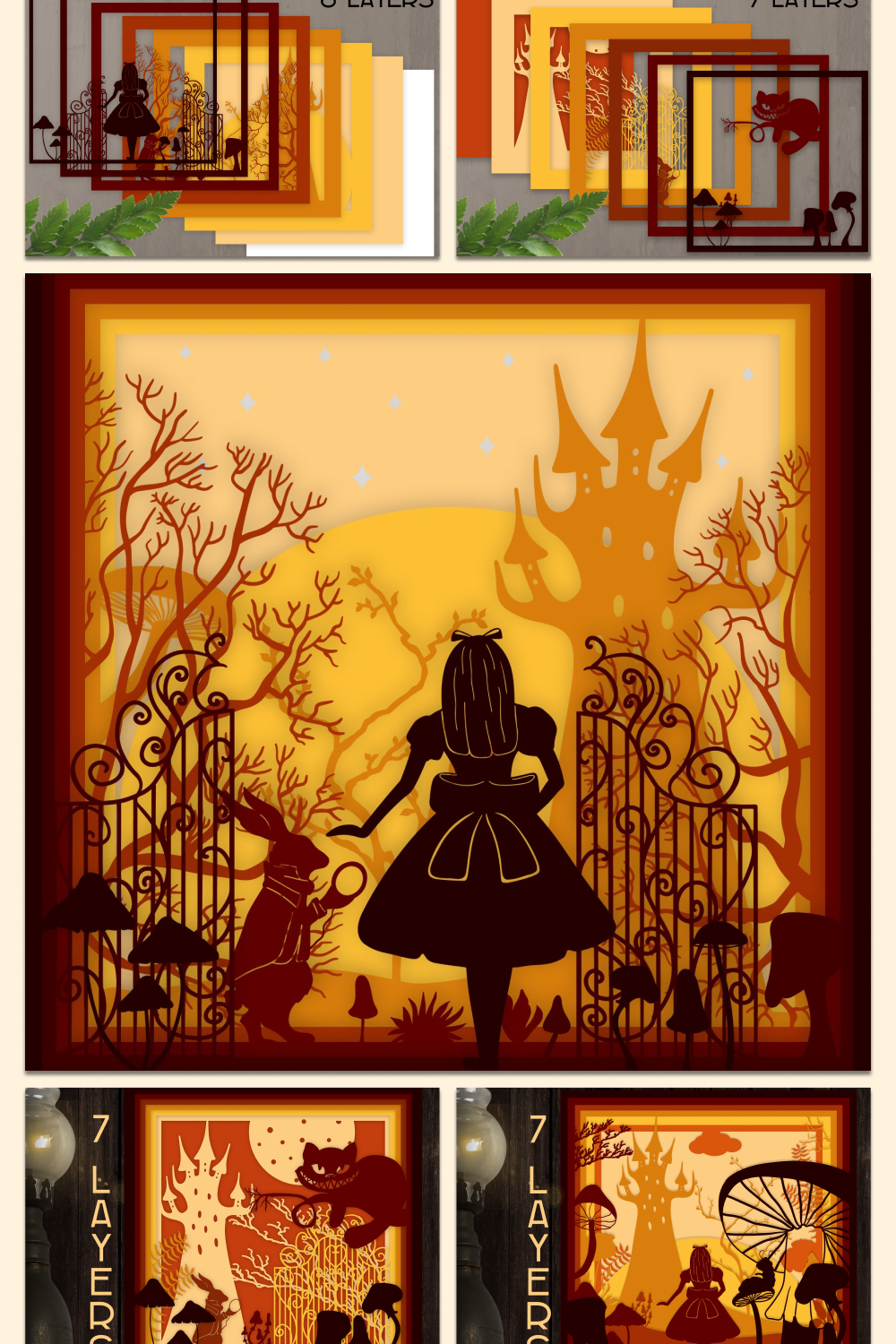 Alice walks through the gate in silhouette.