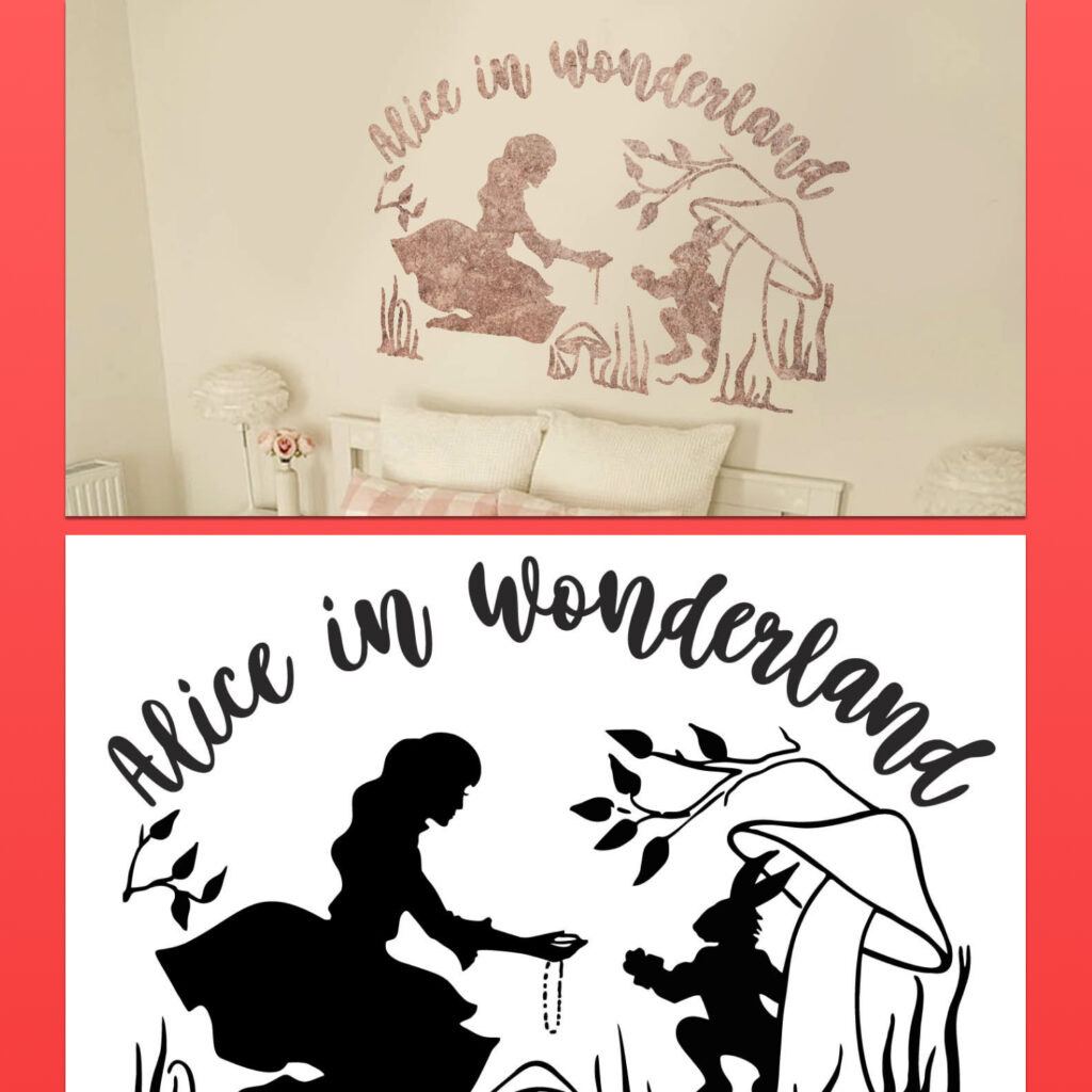 Alice In Wonderland SVG File. Alice And The White Rabbit. – MasterBundles