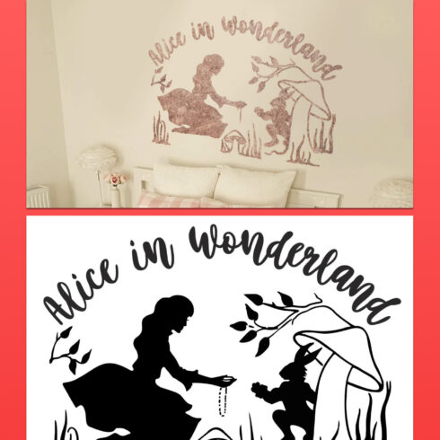 Alice In Wonderland SVG File. Alice And The White Rabbit. – MasterBundles